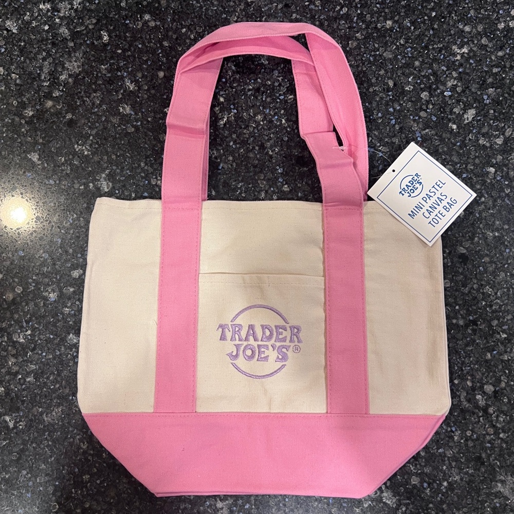 Trader Joe’s Pink Pastel Mini Canvas Tote Bag